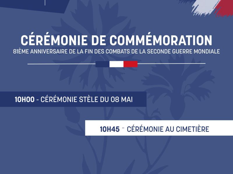 Cérémonie de commémoration : 08 mai