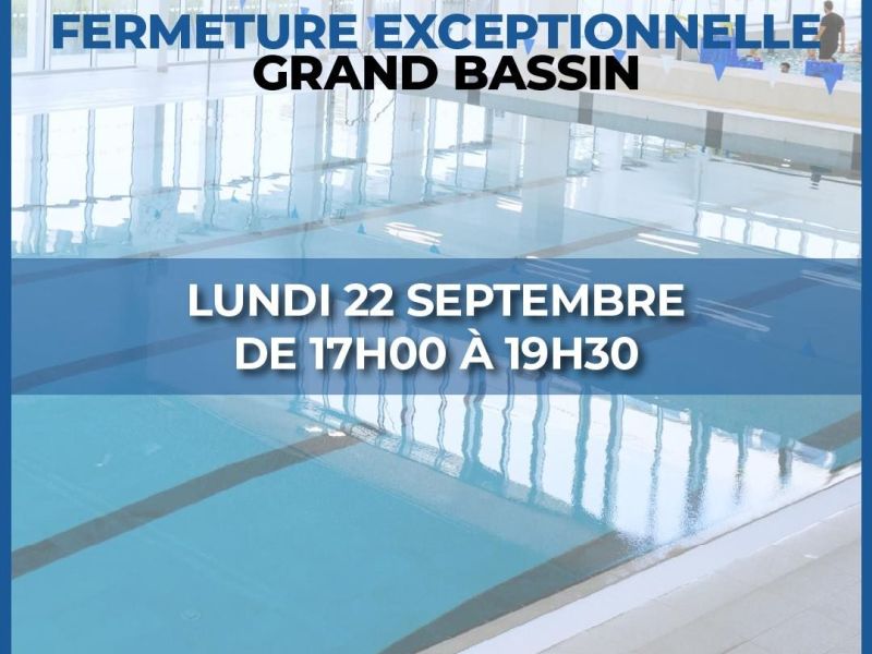 INFO AQUAVAURE : FERMETURE EXCEPTIONNELLE