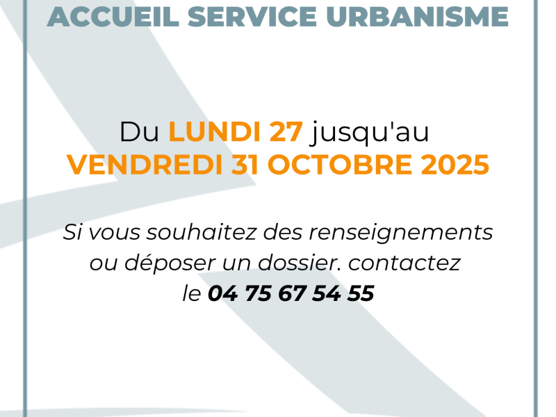 Accueil URBANISME : Fermeture exceptionnelle